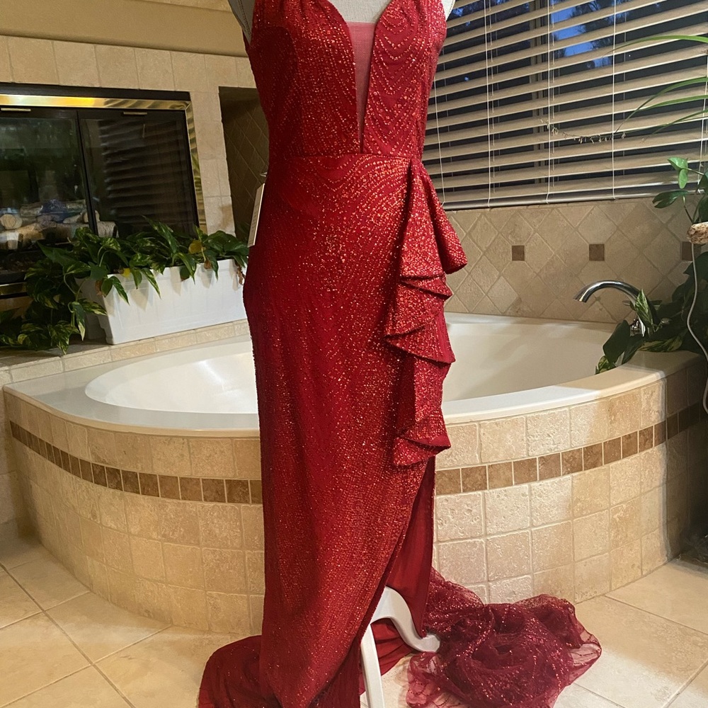 ALAMOUR THE LABEL Nina Wine Red Evening Gown